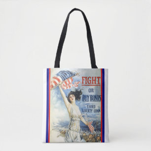 Bolso De Tela Mujer Patriótica Vintage con Arte de Póster de la 