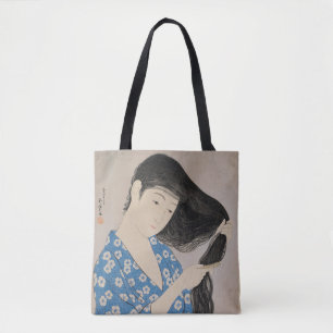 Bolso De Tela Mujer peinándose el cabello de Hashiguchi Goyo