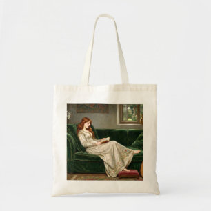 Bolso De Tela Mujer Pelirroja Hermosa Leyendo Libro Artístico  