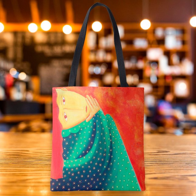 Bolso De Tela Mujer pensando en la pintura Bella Artes contempor (Subido por el creador)