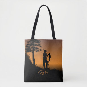 Bolso De Tela Mujer pescadora al anochecer