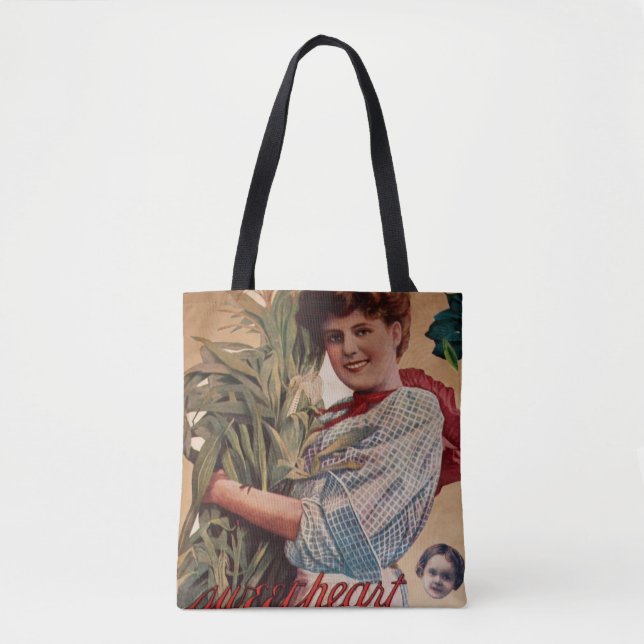 Bolso De Tela Mujer Querida Sosteniendo Maíz (Anverso)