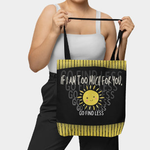 Bolso De Tela Mujer sarcástica negra amarilla Doodle Grunge Y2K