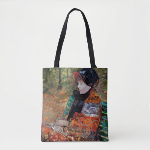 Bolso De Tela Mujer Sentada en el Banco, Mary Cassatt