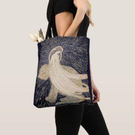 Bolso De Tela mujer soñadora y gato