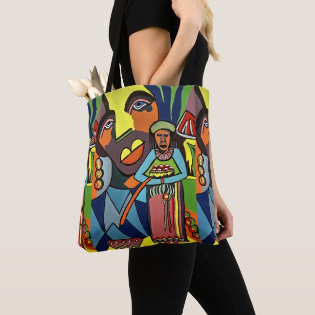 Bolso De Tela Mujer tribal africana  (Detalle)