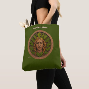 Bolso De Tela Mujer Verde - Madera