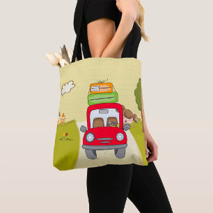 Bolso De Tela Mujer Viajando En Coche
