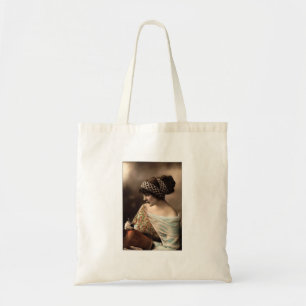 Bolso De Tela mujer victoriana con el pelo recogido en cuentas
