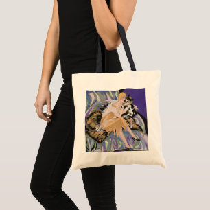 Bolso De Tela Mujer Vintage Art Déco con Gato de S. Chompre