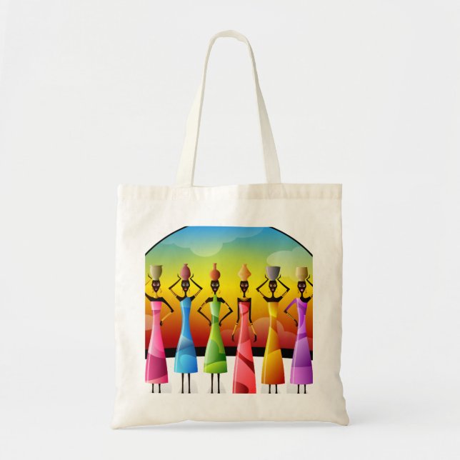Bolso De Tela Mujeres africanas con alfarería en la cabeza (Frente)