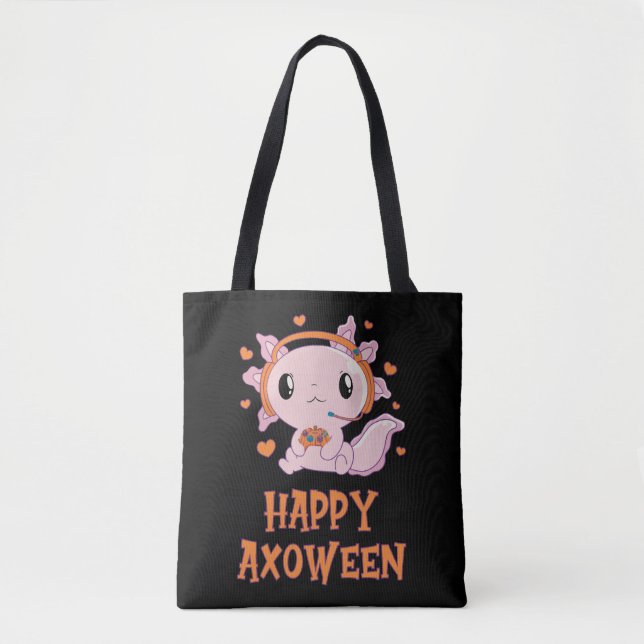 Bolso De Tela Mujeres Chicas de Halloween juegos de niños Axolot (Anverso)