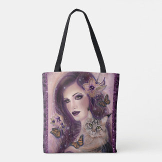 Bolso De Tela Mujeres de fantasía con gato por Renee Lavoie