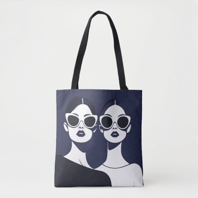 Bolso De Tela Mujeres elegantes con gafas de sol (Anverso)