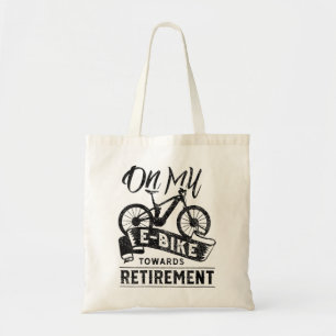 Bolso De Tela Mujeres En Mi Bicicleta Electrónica Hacia La Retir