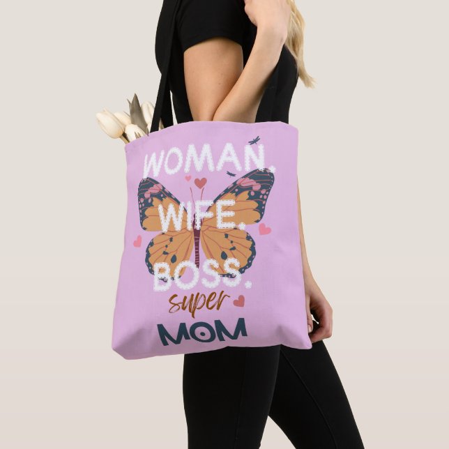 Bolso De Tela Mujeres, esposa, jefa, supermamá (Detalle)