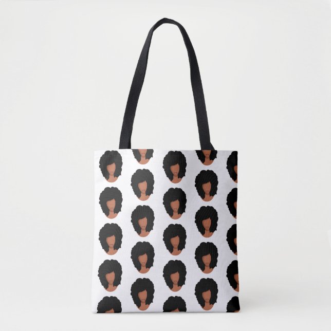 Bolso De Tela Mujeres negras, afro de pelo natural (Anverso)
