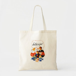 Bolso De Tela Mujeres Retro Vintage años 60 ¡Tejer es divertido!