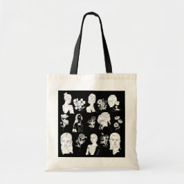 BOLSO DE TELA MUJERES Y FLORES (B&W) TOTE BAG