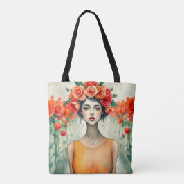 Bolso De Tela Mujeres y Rosas