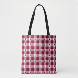 Bolso De Tela Multiple Myeloma Cancer Awareness Plaid Tote