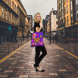 Bolso De Tela Múltiples corazones coloridos Valentine