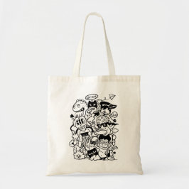 Bolso De Tela Multitud de personajes de caricatura quirky