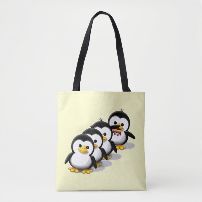 Bolso De Tela Multitud de pingüinos (Anverso)