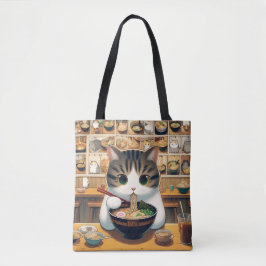 Bolso De Tela Munchkin Cat Comiendo Ramen