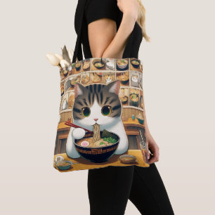 Bolso De Tela Munchkin Cat Comiendo Ramen