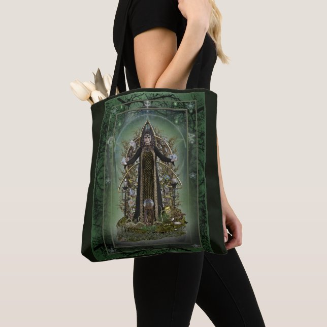 Bolso De Tela Mundo del ~ de la bruja de Tarot (Detalle)