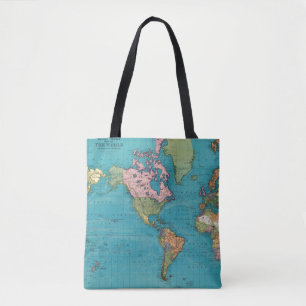 Bolso De Tela Mundo, la proyección de Mercator