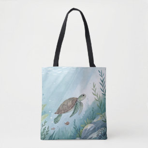 Bolso De Tela Mundo submarino con tortuga