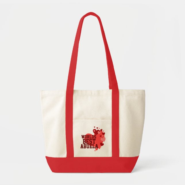 Bolso De Tela Mundos el mejor Abuela personalizado (Frente)