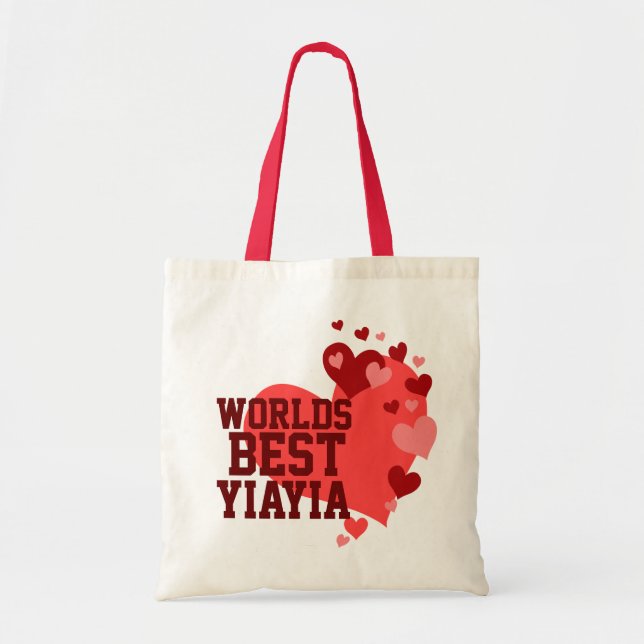 Bolso De Tela Mundos el mejor YiaYia personalizado (Frente)