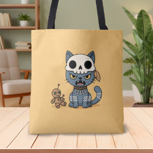 Bolso De Tela Muñeca de Vudú de Gato Bruja Amarillo