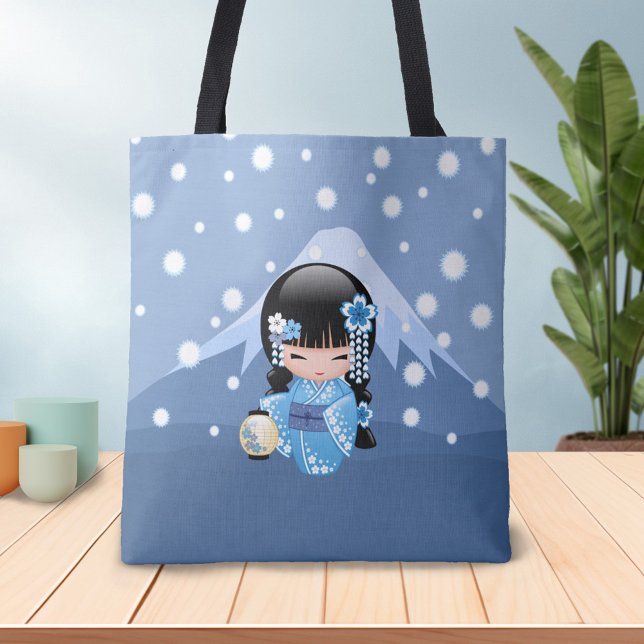 Bolso De Tela Muñeca Kokeshi de invierno - Chica Geisha de la Mo (Subido por el creador)