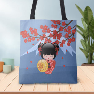 Bolso De Tela Muñeca roja de Sakura Kokeshi - chica de geisha