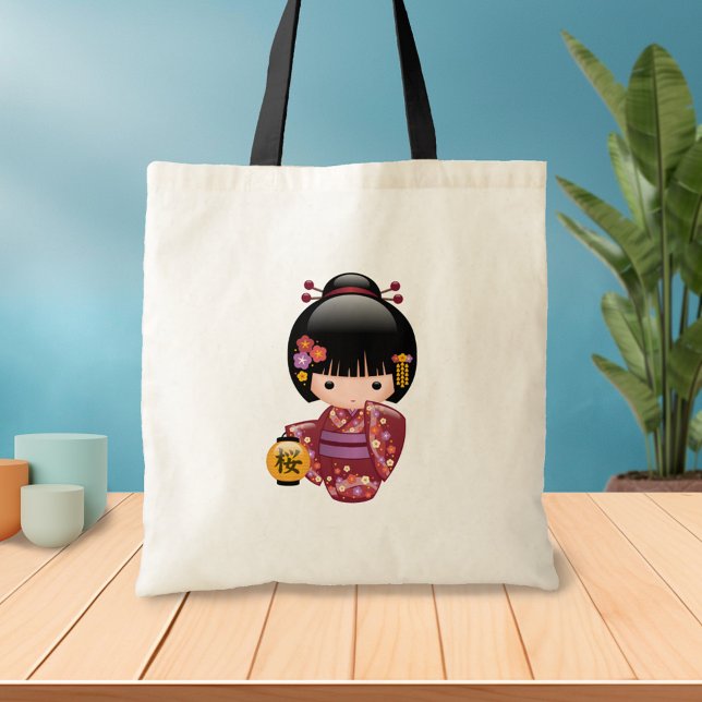 Bolso De Tela Muñeca Sakura Kokeshi - Chica Geisha japonés (Subido por el creador)