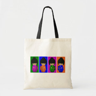 Bolso De Tela Muñecas lindas de Kokeshi del arte pop