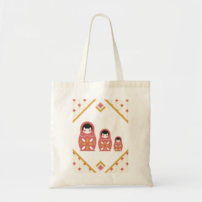 Bolso De Tela Muñecas rusas de Matryoshka (Frente)