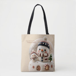 Bolso De Tela Muñeco de nieve encantador en un globo de nieve he