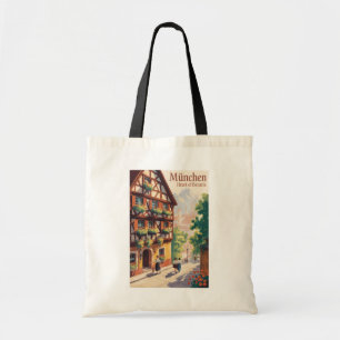 Bolso De Tela Múnich Alemania Baviera Ilustración Arte Viaje