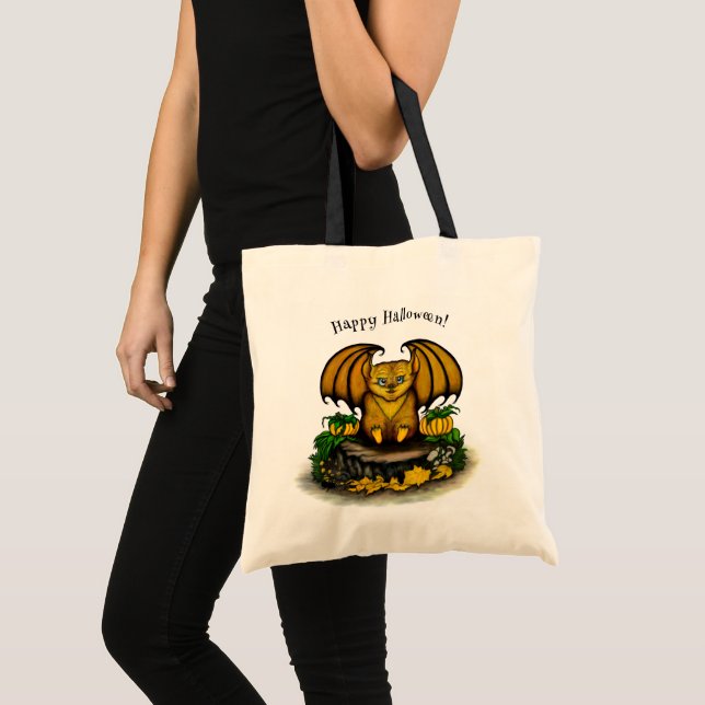 Bolso De Tela Murciélago lindo de Halloween (Anverso (producto))