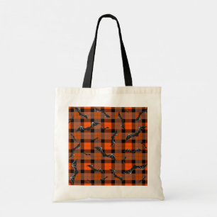 Bolso De Tela Murciélagos De Halloween En Placa