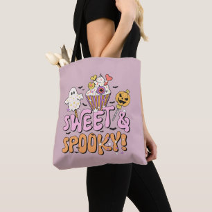Bolso De Tela Murciélagos Fantasmales Dulces y Espeluznantes de 