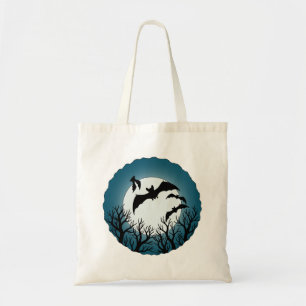 Bolso De Tela Murciélagos y árboles contra la luna