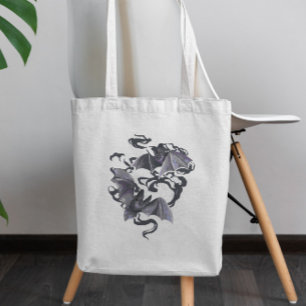Bolso De Tela Murciélagos Y Humo