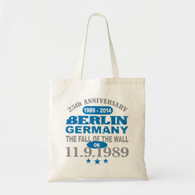 Bolso De Tela Muro de Berlín Alemania aniversario de 25 años (Frente)