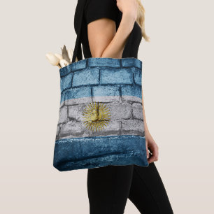 Bolso De Tela Muro de la bandera de Argentina